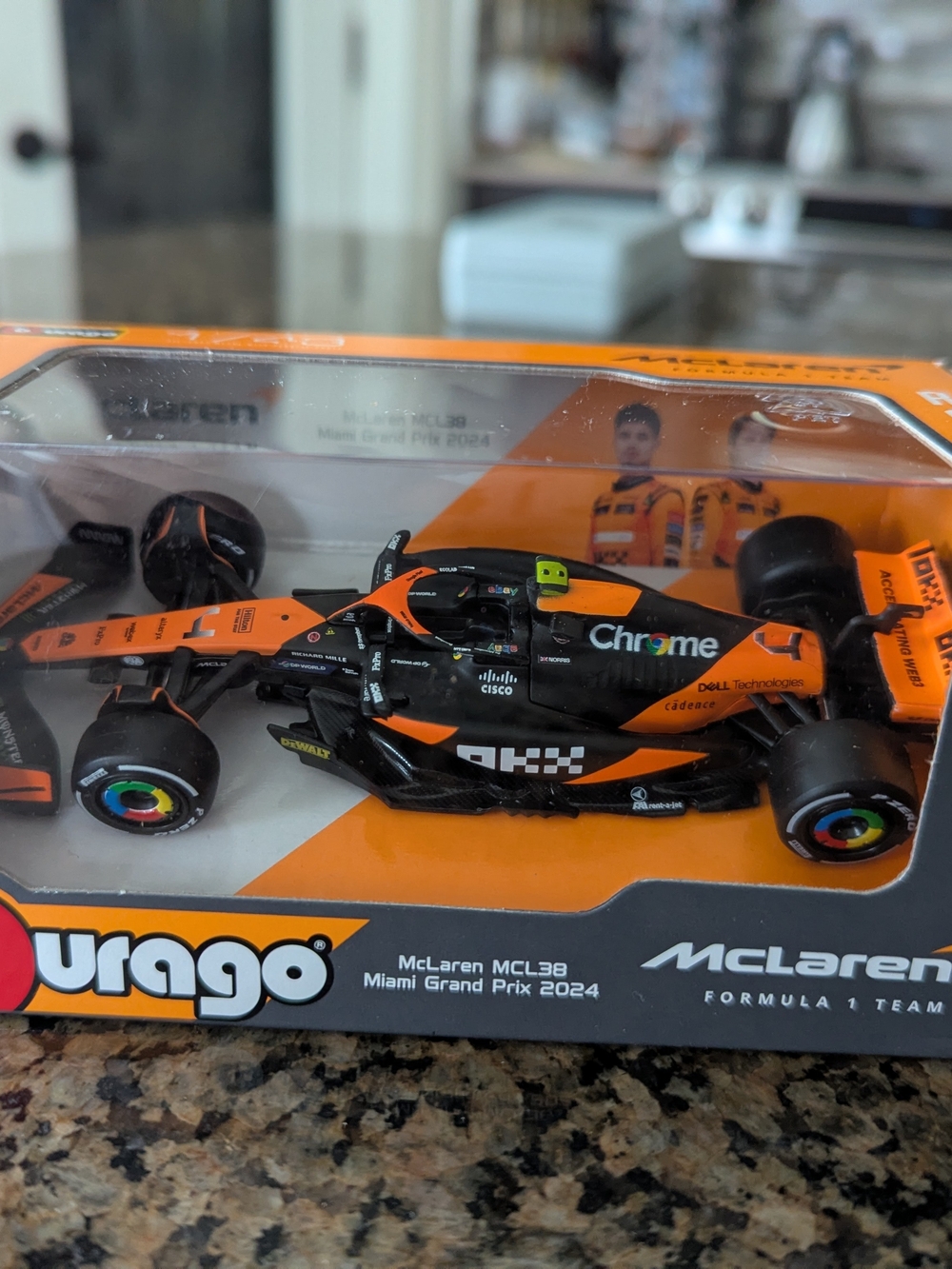 McLaren MCL38 Miami Grand Prix 2024 Die-Cast Toy Car - Orange & Black